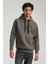 Kapüşonlu Haki Slim Fit Hoodie 23FWM64042 3