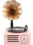 Retro Vinil Kaydedici Kablosuz Bluetooth Hoparlör Taşınabilir-Pembe (Yurt Dışından) 1