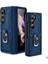 Samsung Z Fold 5 ile Uyumlu Kılıf Tam Koruma Yüzüklü Standlı Tank Gövdeli Telefon Kılıfı Kapak Mavi 2