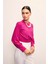 Kolye Detaylı Crop Bluz - Fuşya 4