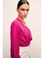 Kolye Detaylı Crop Bluz - Fuşya 5