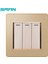 Sran Paslanmaz Çelik Panel Duvar Güç Işık Anahtarı 3 Açık Çift Kontrol 3gang 1/2 Yollu Lüks Anahtarlar 86*86MM (Yurt Dışından) 3