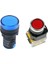 Adet Ac 220V LED Pilot Gösterge Işığı Siyah Mavi & 1 Adet LA38-11/203 Basma Düğmesi Anlık Güç Basın Anahtarı Kırmızı (Yurt Dışından) 1