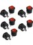 10 Adet Spdt Siyah Kırmızı Düğme Açma/açık Yuvarlak Rocker Anahtarı ve 10 Adet Hızlı Darbe Tipi Cam Tüp Sigortalar 6X30MM 250V 5AMP (Yurt Dışından) 3