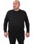Mocgrande Büyük Beden Sıfır Yaka Classic Sweat 23216 Sıyah 1