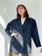 90'lar Retro Model Oversize Tasarım Ceket Kadın Koyu Lacivert 1