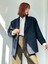 90'lar Retro Model Oversize Tasarım Ceket Kadın Koyu Lacivert 2