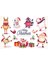 Yeni Yıl Merry Christmas Figürleri Cam Duvar Kapı Sticker Setleri - Yılbaşı Seti 2