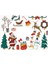 Yeni Yıl Merry Christmas Figürleri Cam Duvar Kapı Sticker Setleri - Yılbaşı Seti 3