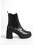 MBIBR203-S Kadın Siyah Kalın Kısa Platform Topuklu Kısa Bot & Bootie 2