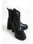 MBIBR203-S Kadın Siyah Kalın Kısa Platform Topuklu Kısa Bot & Bootie 4