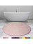 Elite Pudra 120X120 cm Yuvarlak Peluş Banyo Paspası Kaymaz Taban Pufidik Banyo Halısı 2