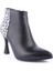 Modern Klasik Sade Topuklu Stiletto Deri Bot Siyah Leopar 4412 1