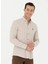Slim Fit Düğmeli Yaka Bej Erkek Gömlek AKIS023K 1