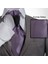 Mor Lila Elegant Jakar Dokuma Damatlık & Özel Geceler Için Lüks Tuxedo Taşlı Kravat AG0107 1