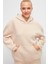 Kapüşonlu Düz Renk Sweatshirt 1