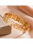 12 mm Gold Çelik Taşlı Bayan Kelepçe Bileklik EU17SR 2