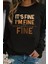 Fine Baskılı Bisiklet Yaka Sweatshirt 1