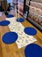 Tuğçe Demir Home Design Blue Blanc Yılbaşı Desen Runner Supla Set 1