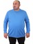 Büyük Beden Sıfır Yaka Classic Sweat 23216 Saks 1