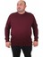 Büyük Beden Sıfır Yaka Classic Sweat 23216 Murdum 1