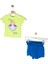 Kız Çocuk İkili Takım Neon Yeşil T-Shirt Mavi Şortlu 3-4 Yaş Neon Yeşil - Mavi 1