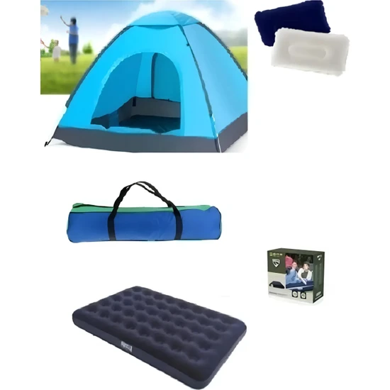 Bestway Kamp Çadırı Seti - 6 Kişilik Çadır + Şişme Yatak + Pompa + 2 Yastık