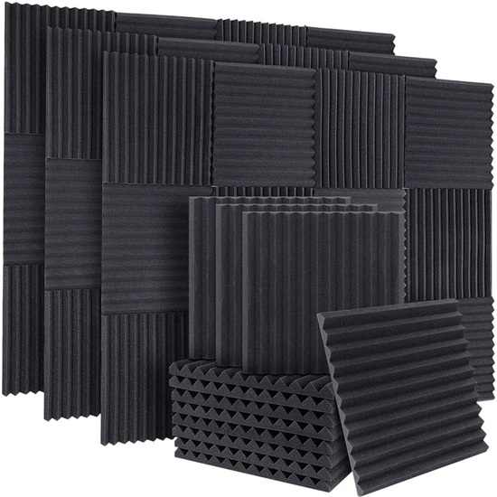 Sagrado 50 Adet Akustik Köpük Ses Yalıtım Panelleri Stüdyo Duvar Tavan İçin Kama - Siyah (Yurt Dışından)