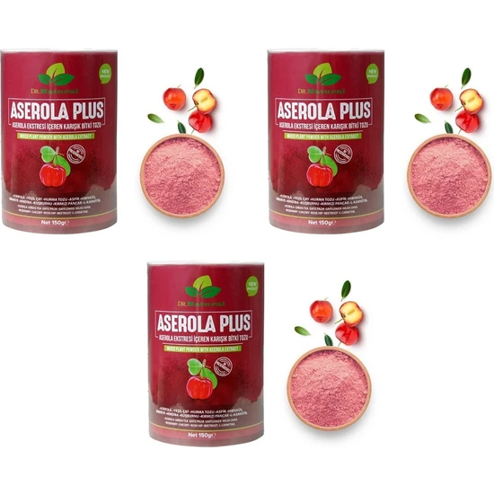 Dr. Natural Aserola Plus Barbados Kirazı Içeren Bitki Tozu 150 gr (3 Kutu)