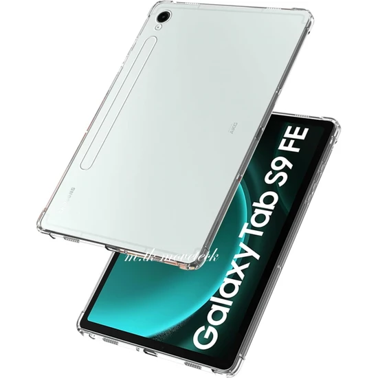 MTK Moveteck Samsung Galaxy Tab S9 Fe 10.9 SM-X510 Tablet Uyumlu Kılıf Darbe Önleyici Anti Shock Şeffaf Silikon Kapak Armor Pp Ultra Slim Sararmaz