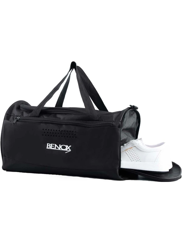 Benox Siyah Ayakkabı Bölmeli Spor ve Seyehat Çantası