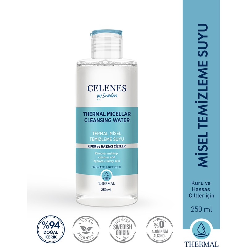 Celenes By Sweden Celenes Thermal Misel Temizleme Suyu 250 ml - Kuru ve Hassas Ciltler