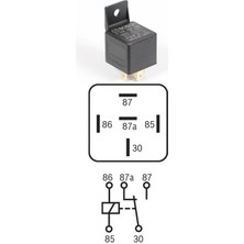 12V 30/20A Dirençli Çift Platin Mini Röle 5 Fiş Bosch 0986AH0150