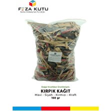 Feza Kutu Kırpık Kırpıntı Kağıt 150 Gr Mavi Siyah Kırmızı Kraft Süs Dolgu Malzemesi Paper Doğal Kraft Kağıt