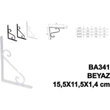 Beşel Perforje Raf Altı Raf Demiri Parlak Beyaz 15,5X11,5X1,4 cm