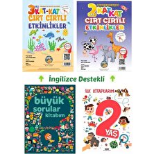 4 Dev Kitap-Yky Büyük Sorular ve 2 Yaş Kitap-Ingilizce Destekli 2-3 Yaş Cırt Cırtlı Etkinlikler