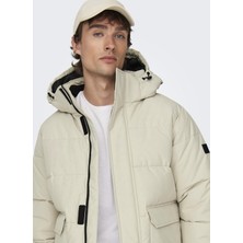 Only & Sons Krem Erkek Mont Onscarl Lıfe Quılted Jacket Noos Ot