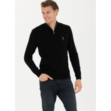U.S. Polo Assn. Polo Yaka Slim Fit Siyah Erkek Kazak SADAB-SK23