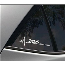 TSC 206 Nabız Kalp Atışı Sticker 2 Adet Kelebek Cam