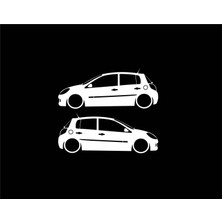 TSC Clio 3 Detaylı Basık Kelebek Cam Stickeri 2 Adet