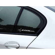 TSC Civic Nabız Kalp Atışı Sticker 2 Adet Kelebek Cam