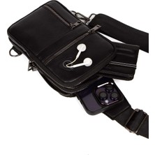 Newish Polo Kulaklı Önü Fermuarlı Çapraz Sırt Çantası-Body Bag Büyük