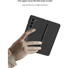 Fogy Samsung Galaxy Z Fold 5 Uyumlu S Kalem Yuvası ile Kickstand Vaka Lüks Tek Parça Flap Kılıf