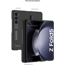 Fogy Samsung Galaxy Z Fold 5 Uyumlu S Kalem Yuvası ile Kickstand Vaka Lüks Tek Parça Flap Kılıf