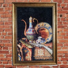 Dini Halı Tablo Yıkanabilir Solmayan Parlak ve Canlı 40CM x 50 cm Dekoratif Çerçeveli