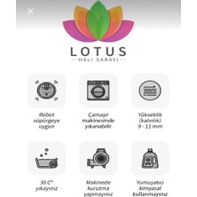 Lotus Halı Sarar Enboss (Siyah Taban)Yıkanabilir Modern Halı