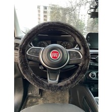 Yumuşak Tüylü Peluş Direksiyon Kılıfı Siyah