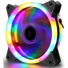 Ecoyom 12 cm Rgb LED Fan Işıklı Kasa Fanı Rainbow Kasa Soğutucu Fan