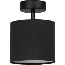 Riolight  Retro,rustik,vintage Siyah Kumaş Başlık 1XE27 Duylu Plofonyer Tavan Avizesi
