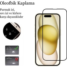 CepStok Apple iPhone 15 Kırılmaz Cam 5d Tam Kaplayan 9h Temperli Ekran Koruyucu